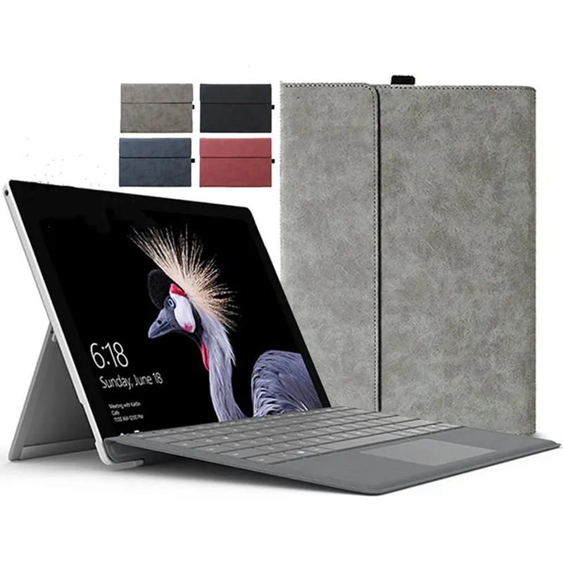 Étui clavier en cuir PU pour Microsoft Surface Pro 7 Plus/7/6/5/4 12.3 pouces housse de protection d'écran de tablette pour Surface Pro 9/8/X