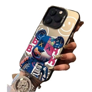 Funda de teléfono Robot Bear para iPhone 1615 14 13 Pro 12 11 Pro Xs X XR Max Aurora, funda dura para computadora y funda trasera de TPU