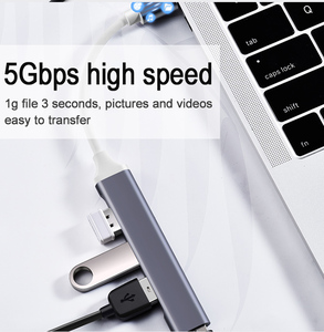 PUJIMAX Software de hardware de computadora HUB USB 3,0 HUB Tipo C Adaptador de divisor múltiple de 4 puertos para Macbook Laptop Teléfono móvil y IPad - Product Image 5
