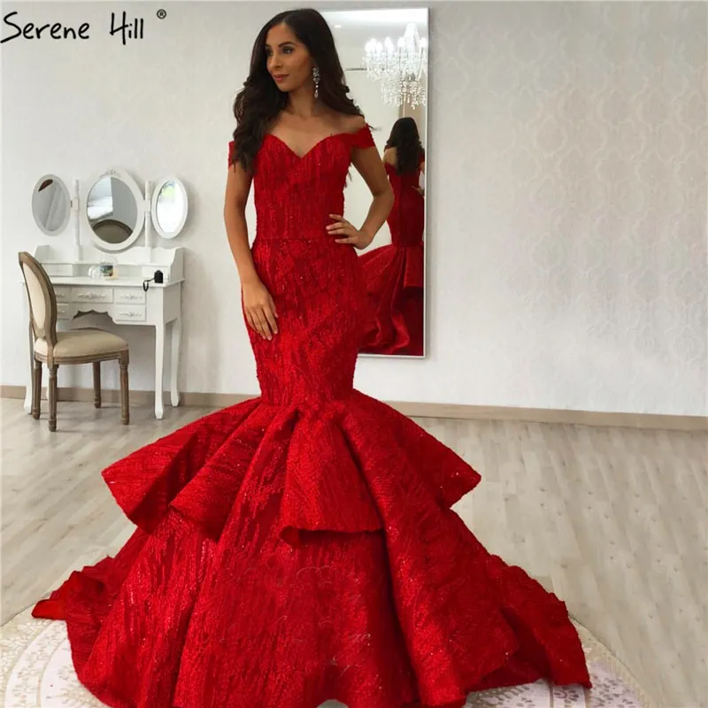 Red Sweetheart-vestidos de novia Vintage, sexys, con lentejuelas, sirena, sin mangas, foto Real, HM66614, 2020