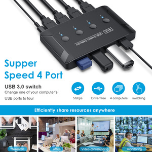 KVM开关选择器4电脑共享4个USB设备USB 3.0开关盒，用于带单独开关按钮的鼠标扫描仪打印机 - Product Image 2