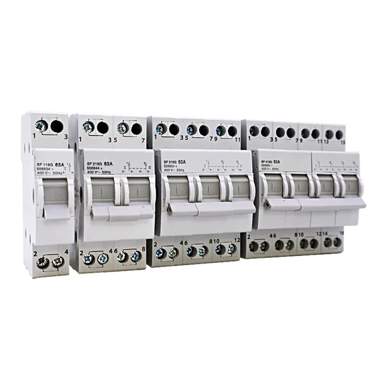 YIKA SF Dual Power Manual Transfer Switch 1P 2P 3P 4P 16A 20A 25A 32A 40A 63A Modular Manual Changeover Switch