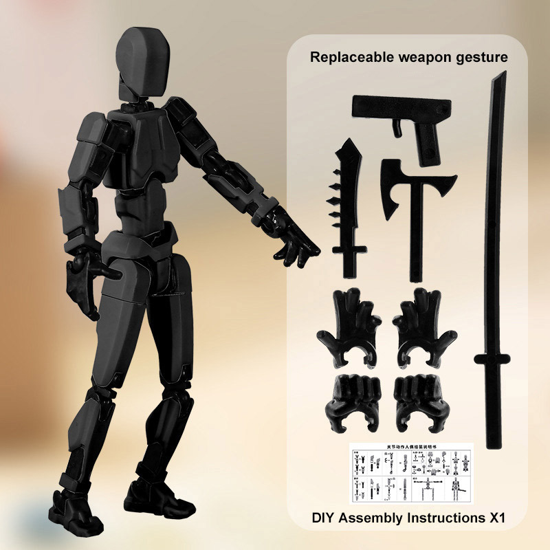 Arma de Mech-4 Negro Grande 4 modo