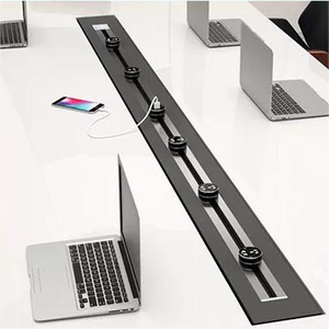 Pista de alimentación de pared de aluminio, sistema de instalación empotrada/abierta, toma de corriente para uso en oficina y cocina, novedad - Product Image 3