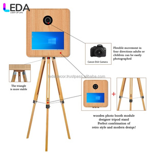 LEDA Wood Grain Third-mounted <strong>Photo</strong> Booth with Clear Image DSLR Compatible Selfie Stable Camera For Wedding Events - Product Image 2