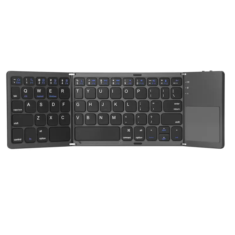 Klavye B033 Touchpad Bonito Magro Folding Móvel Portátil Recarregável 60% Dobrável Mini Teclado para pc ipad ios BT Sem Fio