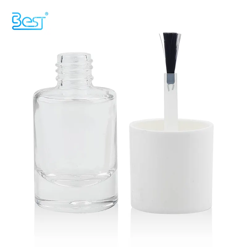 Bouteille de sérum de luxe 15ml 30ml 50ml bouteille en verre transparent pour huile fond épais bouteille en verre vide pour vernis à ongles avec brosse