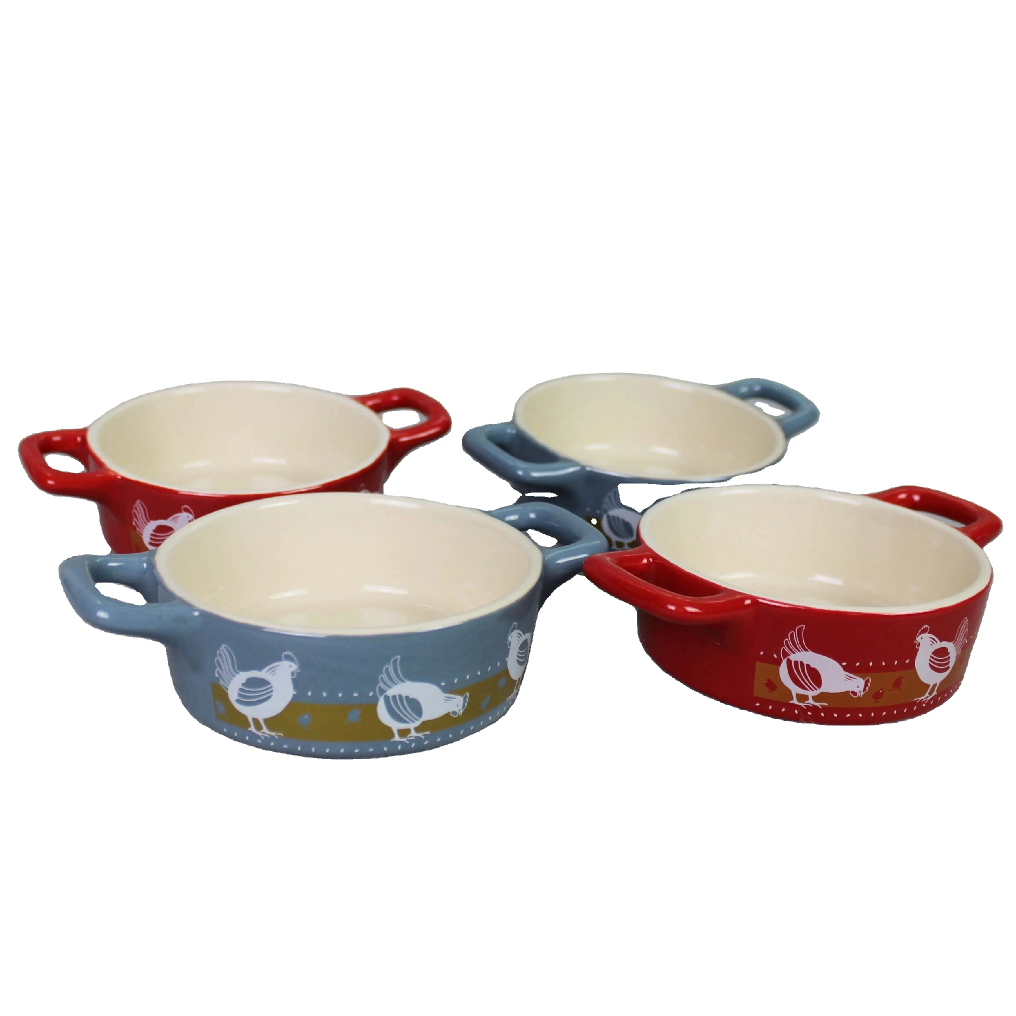 Mini casseroles en céramique, 4 pièces, plats de cuisson, service ustensiles de cuisson