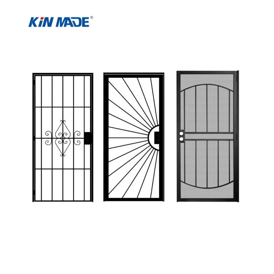 Puertas de Metal para exteriores, puerta decorativa de hierro forjado, de seguridad, de acero personalizado