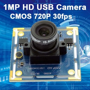 Cámara ELP de alta velocidad HD 30fps, compatible con grabación de audio CMOS, módulo de cámara USB de 1MP con micrófono