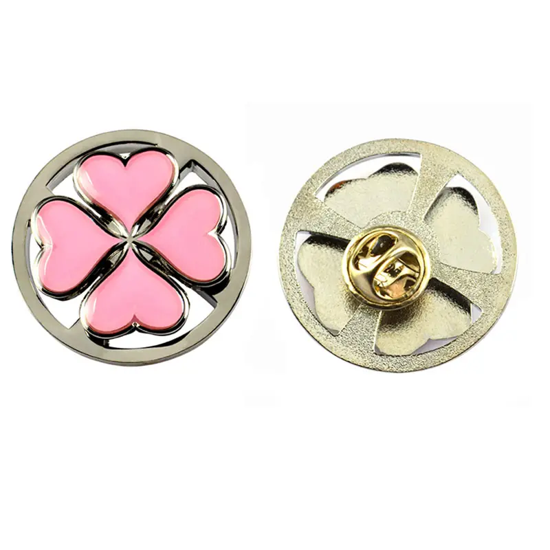 Pin rozet üreticisi toptan özel sevimli emaye Pin logosu Metal emaye rozeti tutucu pembe yaka iğnesi