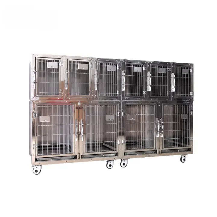USMILEPET toptan fiyat Pet hastane için özelleştirilmiş Pet kafesleri köpek kedi veteriner paslanmaz çelik veteriner kafes