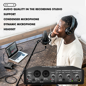 Tarjeta de sonido de alta precisión de procesamiento de sonido interfaz de tarjeta de sonido de audio grabación de estudio USB - Product Image 2