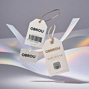 Obrou יוקרה תגי נדנדה להגדיר לוגו מודפס מותאם אישית pvc תלוי תגים בגדים מחרוזת עיצוב נייר עיצוב נייר ביגוד תגים