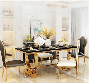 Sang trọng bằng đá cẩm thạch đầu bàn ăn + Bọc ghế đặt-Mạnh mẽ và phong cách phòng ăn yếu tố cần thiết - Product Image 4