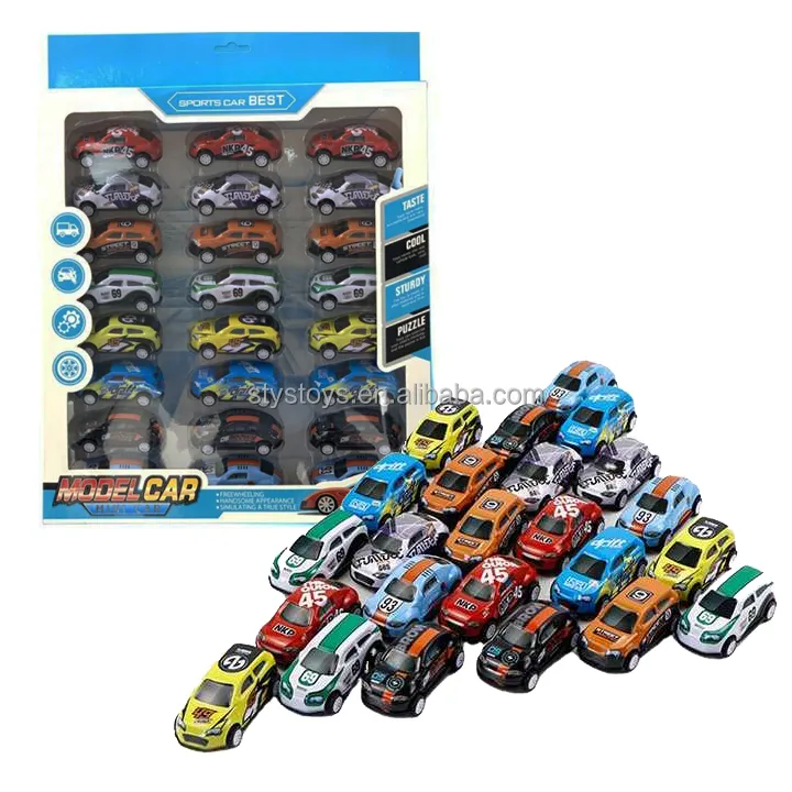 Precio bajo 24 unids/set hierro Shell estaño coche juguete clásico aleación tirar hacia atrás coches de carreras Juguetes