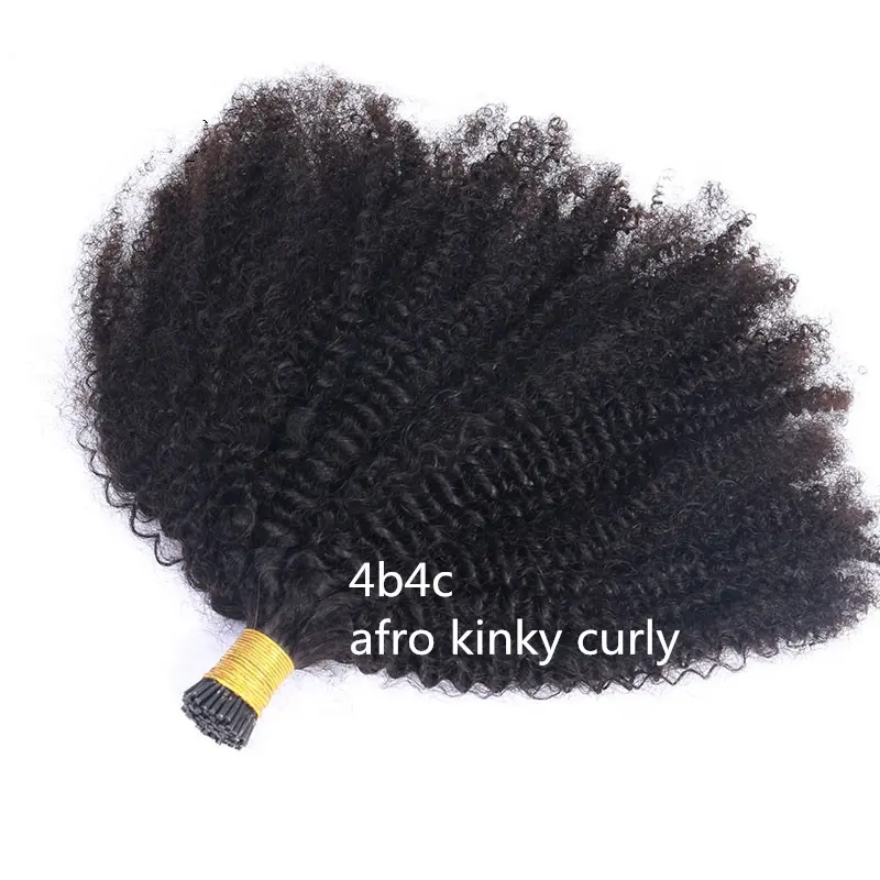 卸売プレミアムバージン3b3c 4b4c i tip afroキンキータイトカーリーi tip hair extensions