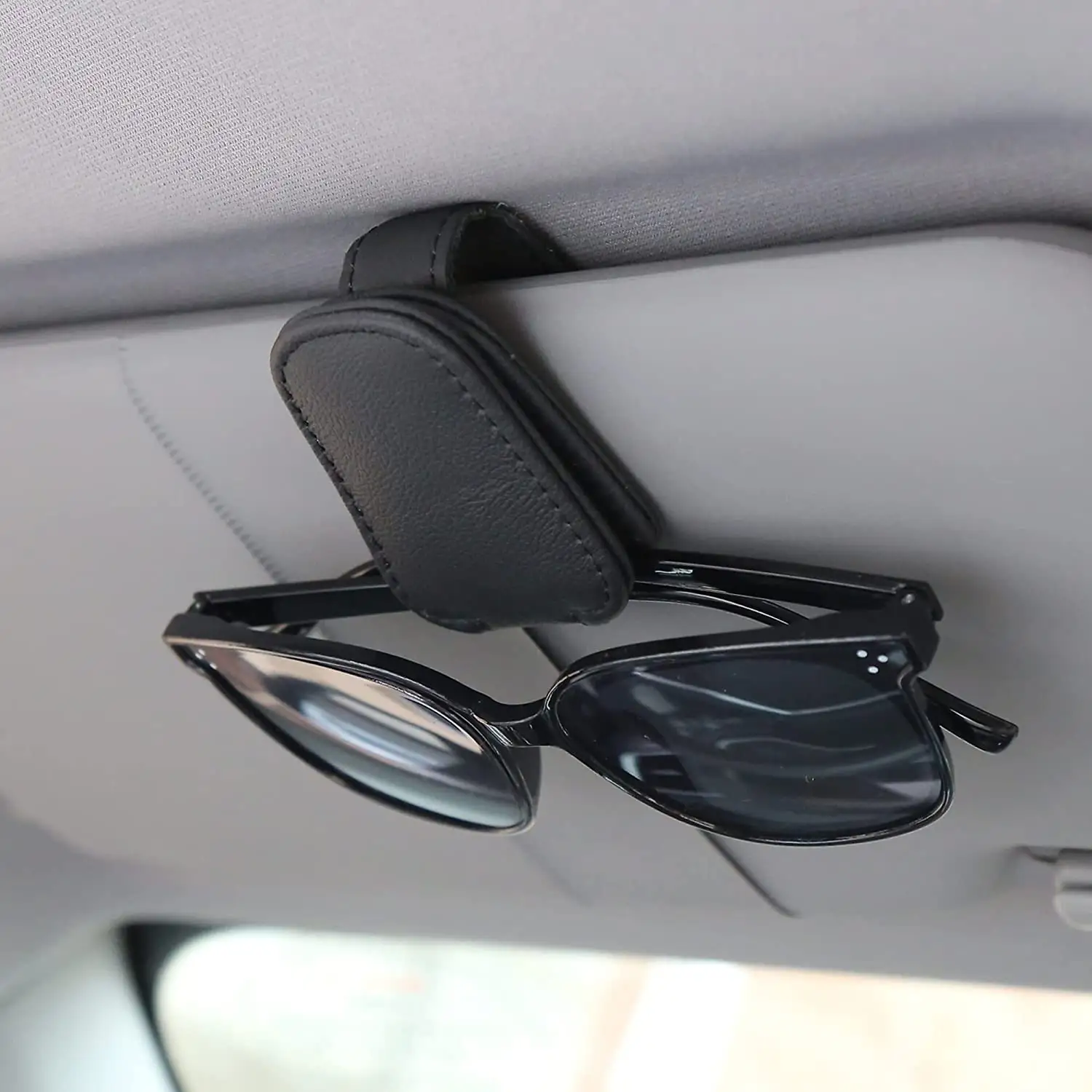 Magnetische Lederen Zonnebril Houders Voor Auto Zonneklep Bril Bril Hanger Clip Voor Auto