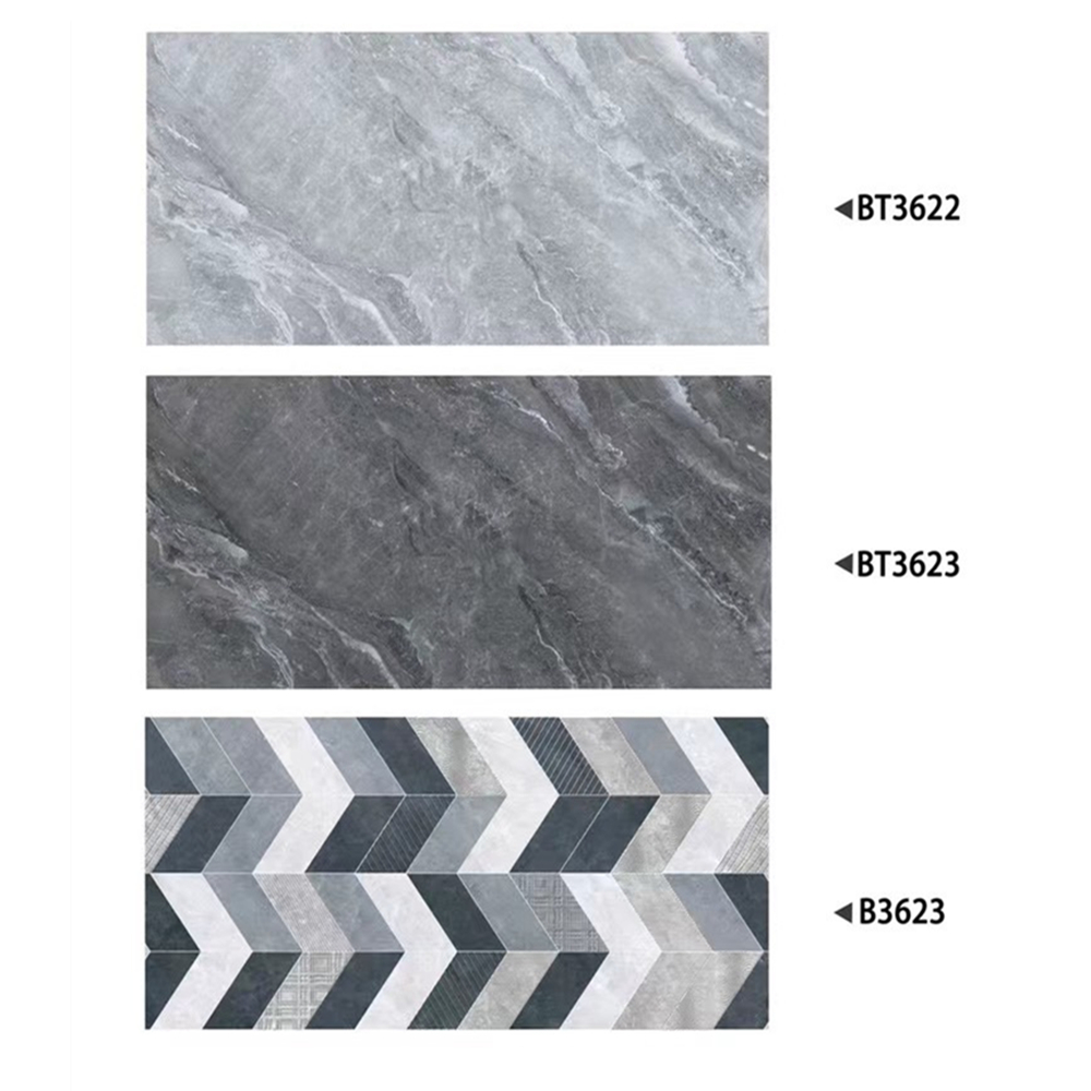 Hot design China  dark grey ceramic decorative wall tiles with cheap price 300x600mm