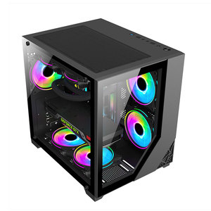 2024 nuevo diseño Micro ATX Gaming PC Case Custom vidrio templado RGB Mid Tower con sistema de refrigeración de ventilador de aleación de aluminio - Product Image 1