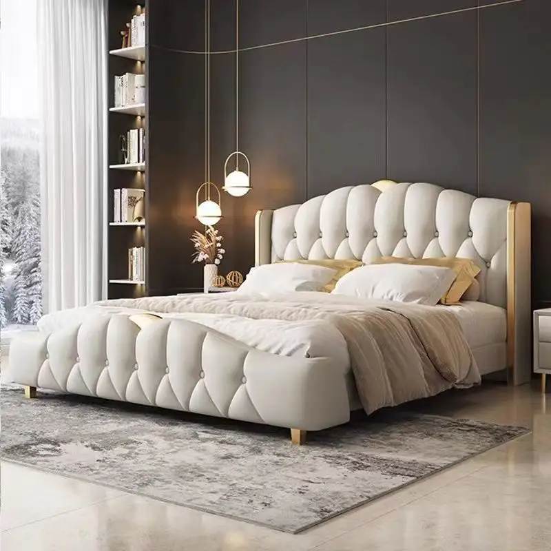 Moderne Luxus Leder Kunst 2m Hochzeits bett Europäisches Bett 1,8 m Hochwertiges Doppelbett 1,5 m