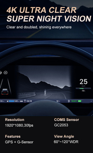 Coche DVR Logger Dashcam 4G WiFi GPS habilitado lente dual FHD 1080P cámara de visión trasera con pantalla LCD y tipo de pantalla IPS