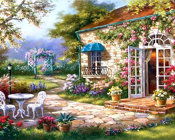 Cour de jardin de style européen