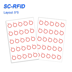 A3サイズRFIDインレイシートHF NFCチップRFIDインレイシートプレムインレイスマートカード用5*5レイアウト - Product Image 1