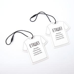 クリアデザイン自動ハングタグ耐久性PVCゴム製プラスチックジッパーエンボス服リボンパターンナイロン弾性弦ハングタグ - Product Image 1