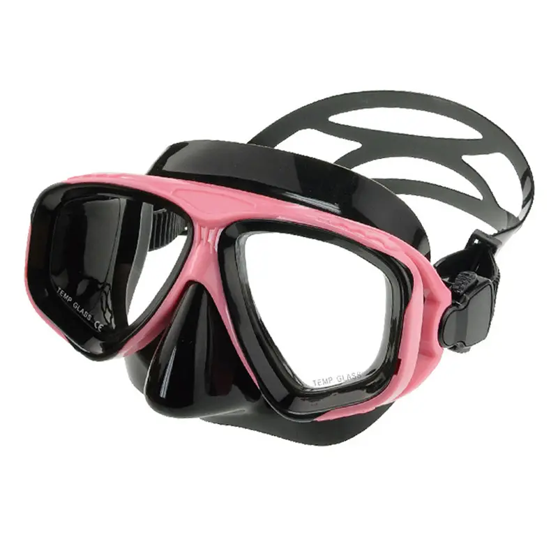 Diseño personalizado Máscara DE BUCEO Gafas templadas Marco de PC Gafas de esnórquel para buceo Caza