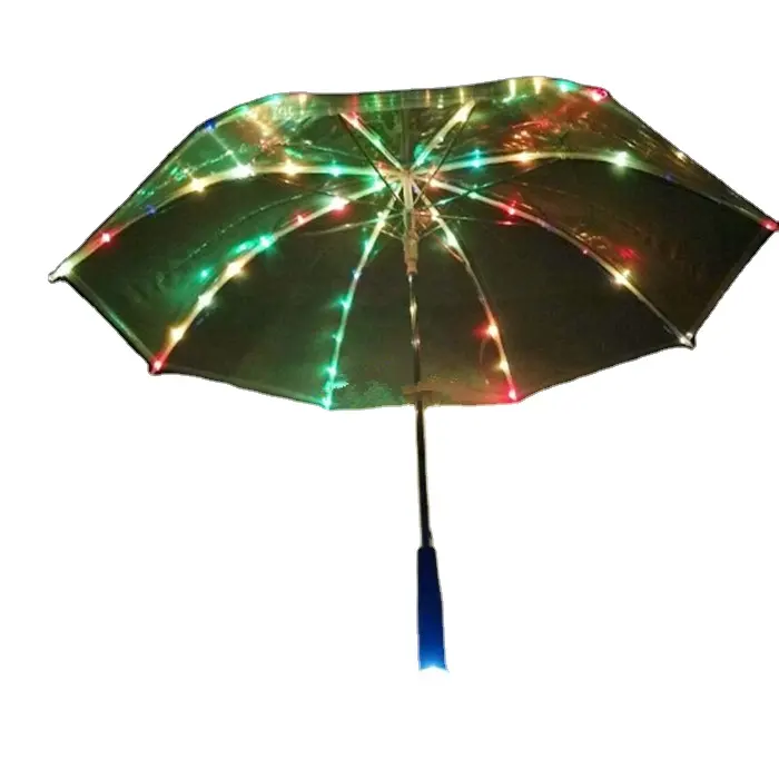 8k Glow Drop Up Handheld Poe Klarer LED-Blitzlicht griff Regenschirm
