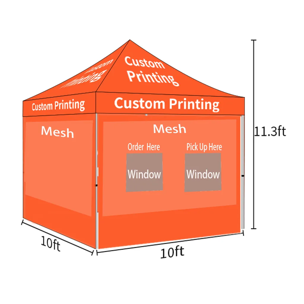 Stan tenda makanan cetak kustom murah Pop Up EZ promosi luar ruangan tugas berat