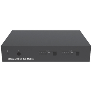 Interruptor de matriz HDMI2.0 de 18Gbps, divisor 4x2, extensor IR, Control RS232, conmutador 4K a 1080P para sistema de cine en casa