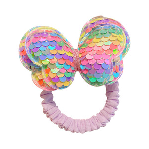 Hot Selling Korean Cute Kids <strong>Hair</strong> Decorative <strong>Bows</strong> Colorful Glitter Sequin Bowknot <strong>Hair</strong> Ties Elastic <strong>Hair</strong> Bands for Girls Kids - Product Image 6