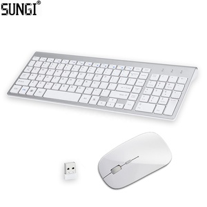 <strong>2</strong>.4G Wireless <strong>Keyboard</strong> and <strong>Mouse</strong> Combo Mini Multimedia Full-size <strong>Keyboard</strong> <strong>Mouse</strong> Set for <strong>Computer</strong> Notebook Laptop Desktop - Product Image 1