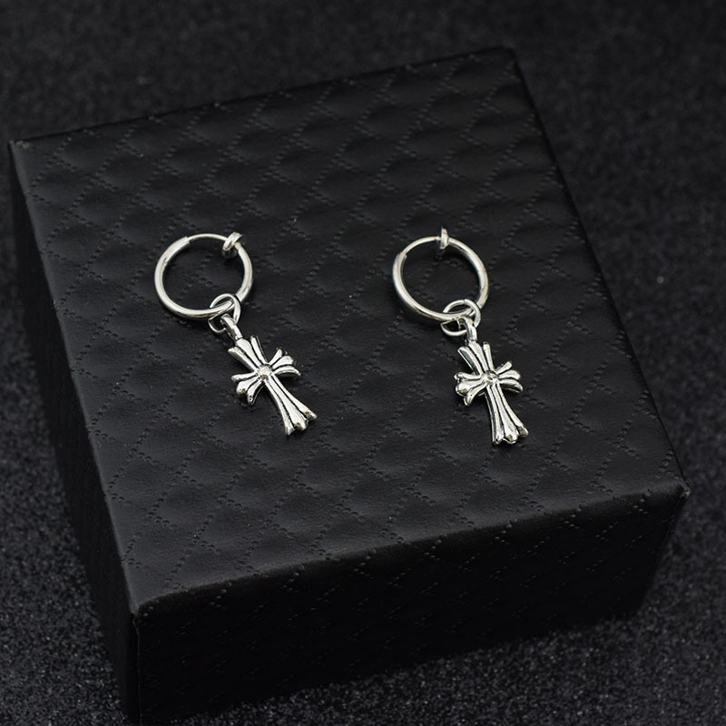 Boucles d'oreilles à clip E056-Silver3 (sans piercing, 1 paire)