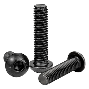 50 unids/bolsa Chapado en Zinc negro 304 tornillo de máquina de enchufe hexagonal de acero inoxidable sistema métrico de M2-M10 pernos de cabeza de botón hexagonal - Product Image 2
