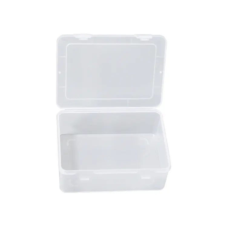 Haonuo Boîte de rangement avec couvercle Grande mallette de rangement empilable Boîte à bijoux en plastique PP transparent Emballage de sac OPP rectangle moderne