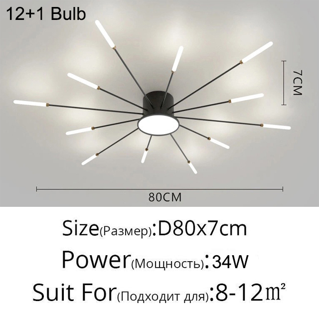 12+1 Ampoule 34W Noir