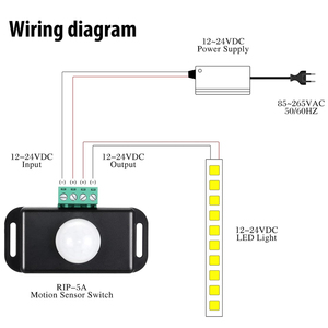 Alta calidad 12V 24V Mini PIR movimiento IR Detector infrarrojo Sensor interruptor temporizador ajustable luz LED cuerpo sensor módulo interruptor