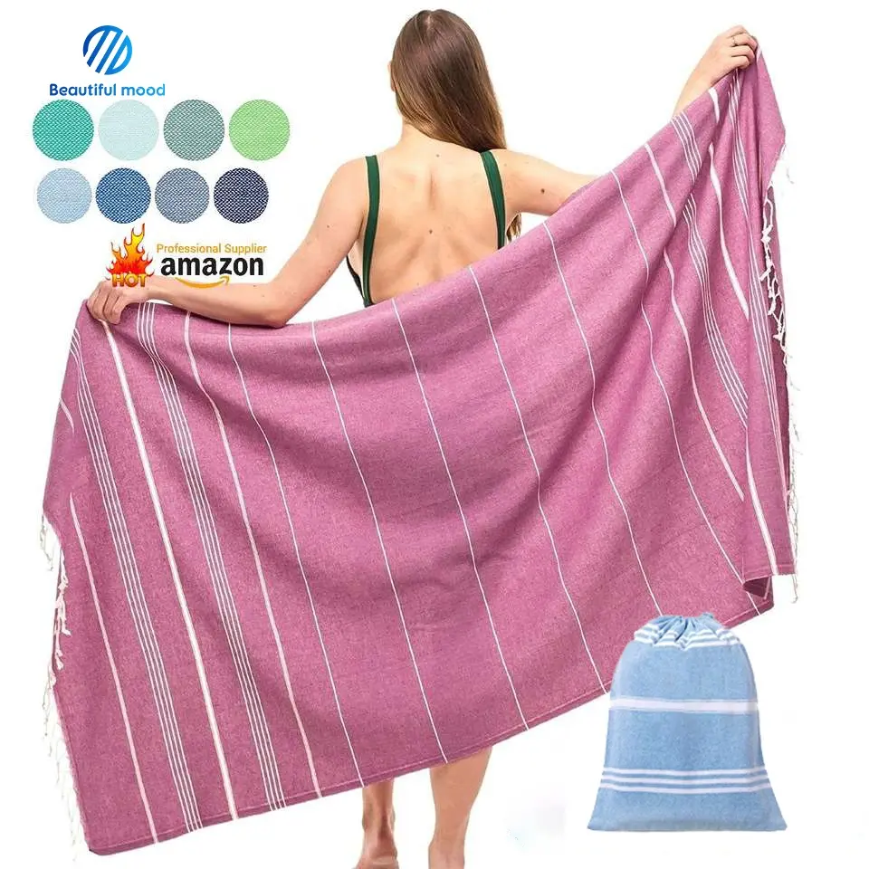 wholesale Custom Lively Colors Quick Dry Lightweight Large size 100% cotton turkish beach towel