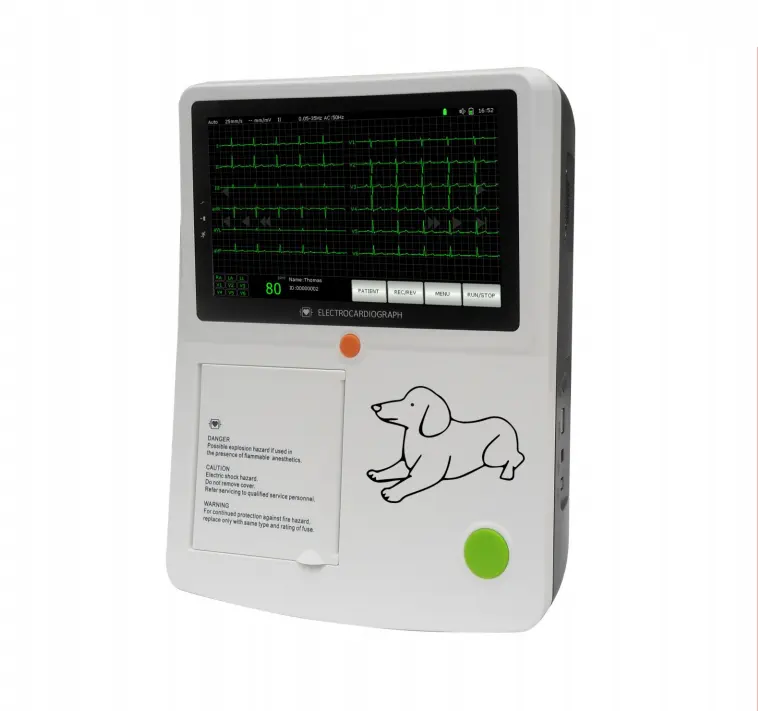 A3 12 지도 개, 고양이, 말, 양 등 같이 동물을 위한 ECG 케이블 그리고 전극을 가진 수의 ECG 기계.