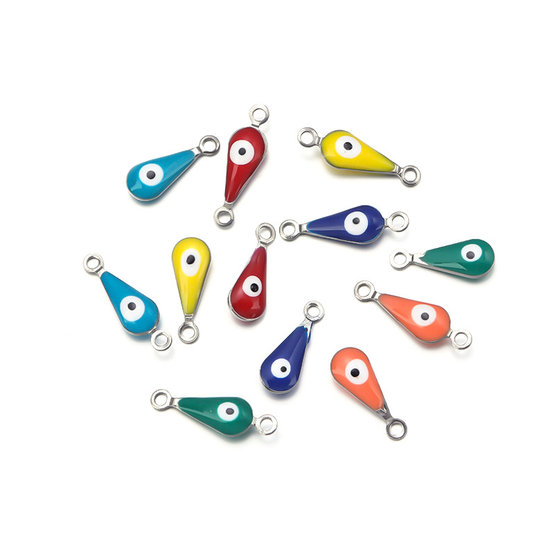 Steel-colored teardrop single hanging mixed color