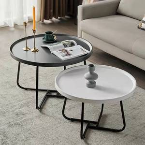 Mesa de té multifuncional de lujo con luz nórdica, sala de estar Simple moderna, unidad pequeña para el hogar, sala de estar Circular, mesa al lado - Product Image 5
