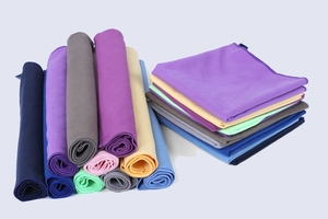 Özelleştirilebilir baskılı spor mikrofiber havlu renkli örgü ambalaj silme ter kareler desen plaj kullanımı için spor dünya - Product Image 5