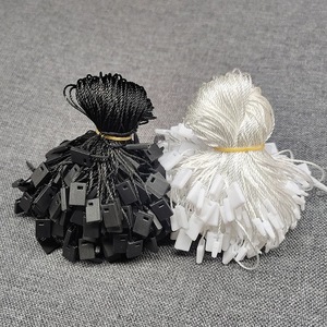 Wholesale 100PCS Nylon Plastic <strong>Round</strong> Double Lock Fasteners Custom Embossed <strong>Hang</strong> Tags <strong>Loop</strong> Hook Seal <strong>String</strong> Clothing Pin <strong>Loop</strong> - Product Image 2