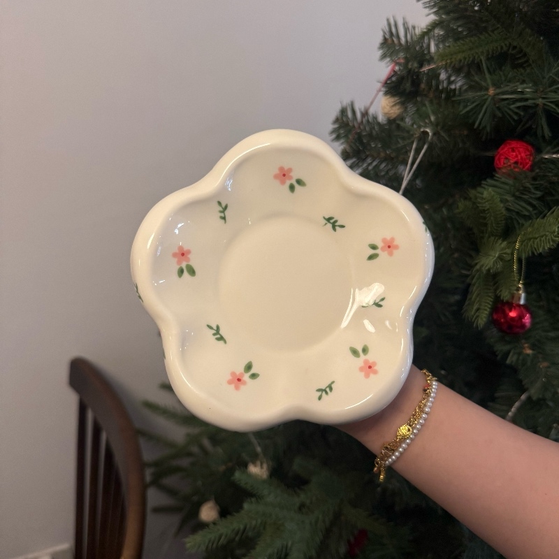 Pink small flower Chubby Dish