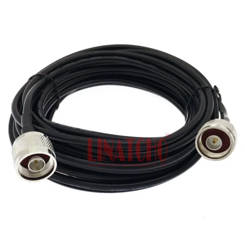 5 metros RG58U Crimp N macho a N macho RF Cable de antena coaxial