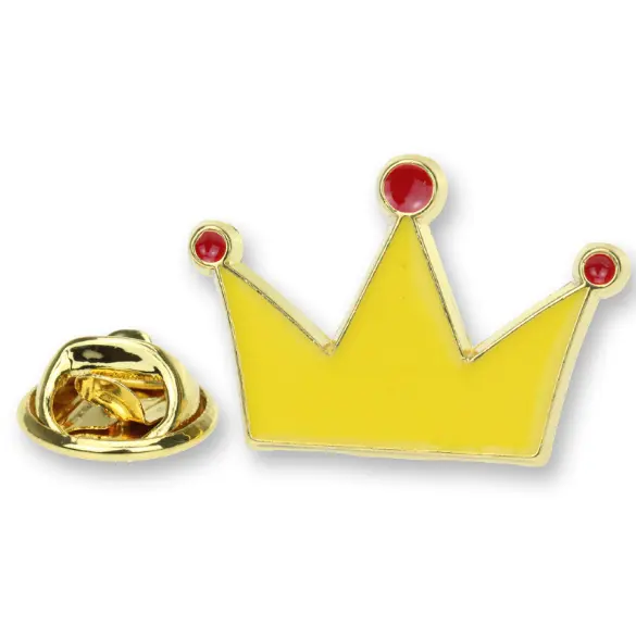 Pin de lapela personalizado, emblema personalizado de coroa de esmalte com pino personalizado, coroa, letras de cachorro e troca de coração