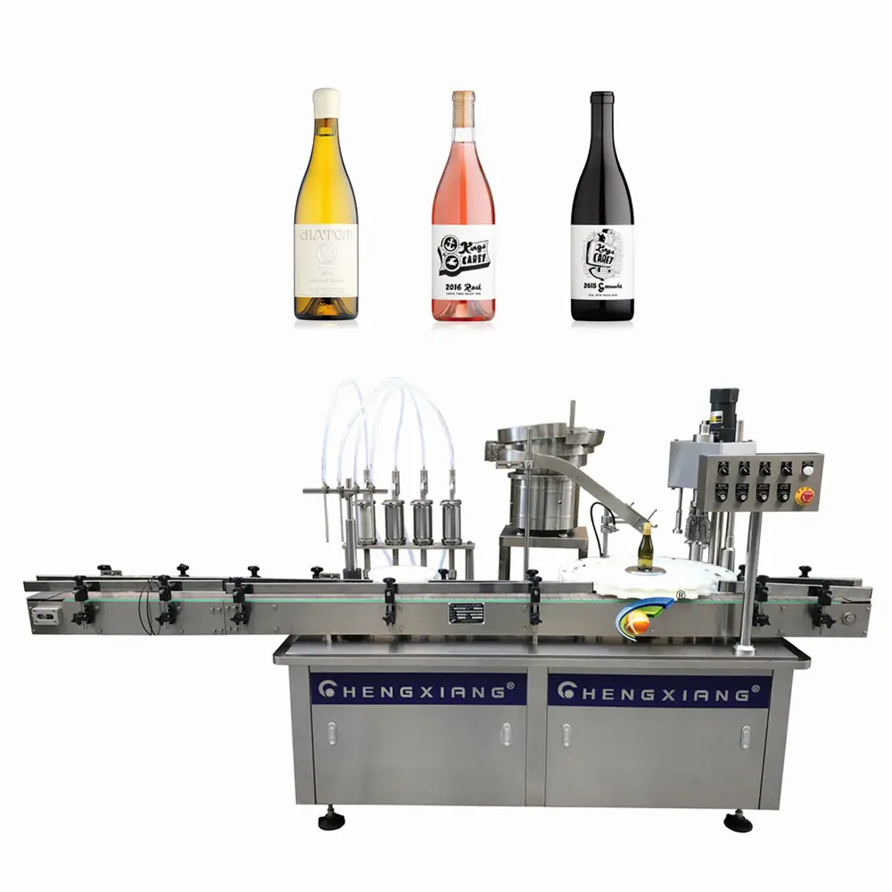 Full Automatic Glass Bottle Liquid Alcohol Drink Whisky Vodka Washing Filling Capping Red Grape Wine Liquor Bottling Machinery